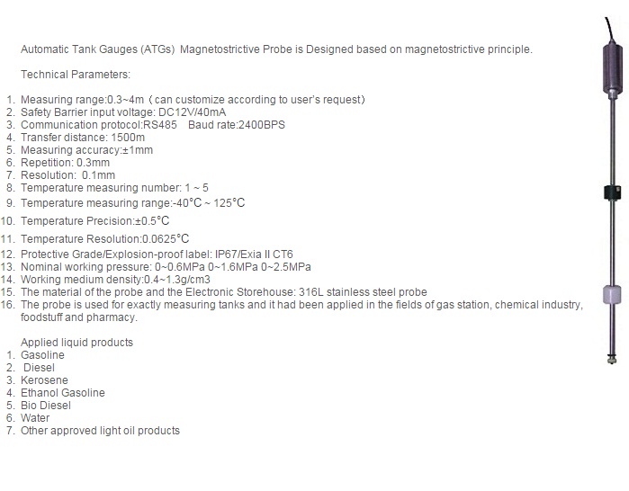 digital Magnetostrictive probe for gas station